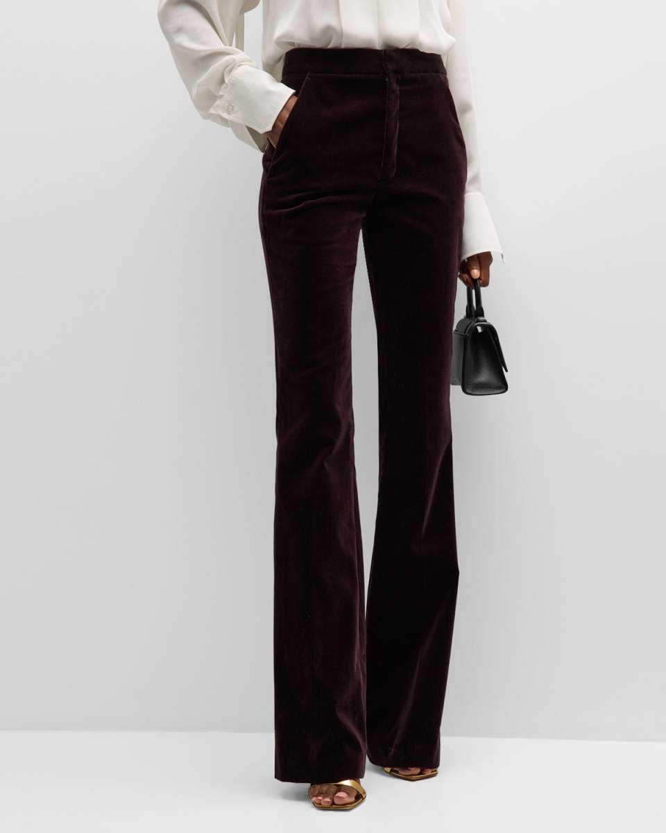 Sophie II Mid-Rise Straight Velvet Pants